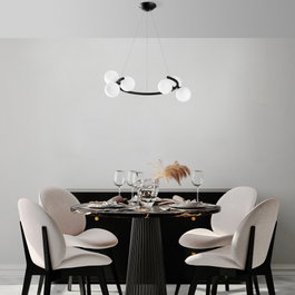Opviq Luminar - 14145 Lámpara de Araña Negra Ajustable